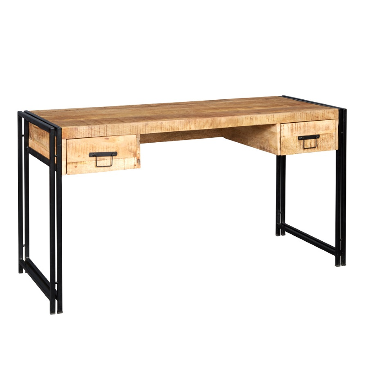 Cosmo Industrial Solid Mango Wood Desk – Hand‑Crafted with Reclaimed Metal