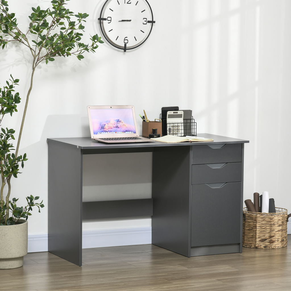 Workstation Desk with Drawers (Grey) – 110×50×76 cm