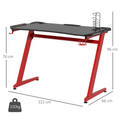 Gaming Desk with Z‑Frame, Cup Holder & Headphone/Gamepad Hook (Black) - 122 cm