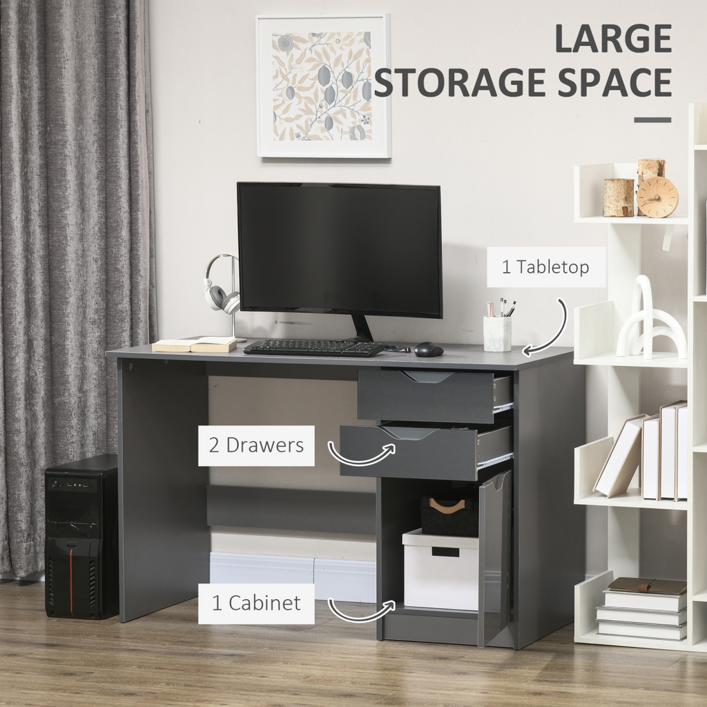 Workstation Desk with Drawers (Grey) – 110×50×76 cm