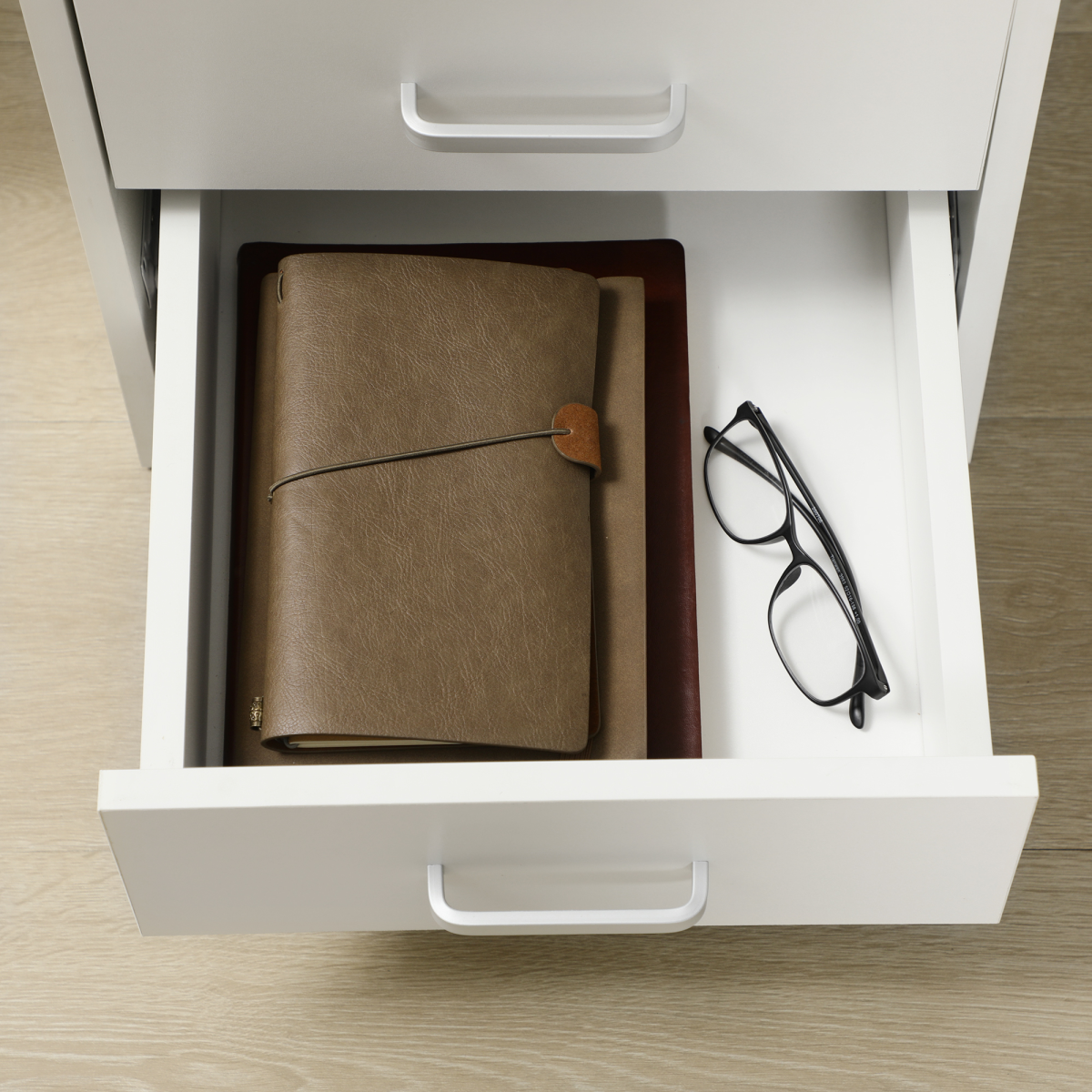 Writing Desk with Five Drawers (White) – 110×50×76 cm