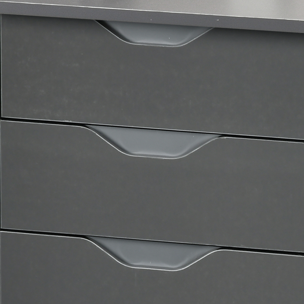 Workstation Desk with Drawers (Grey) – 110×50×76 cm