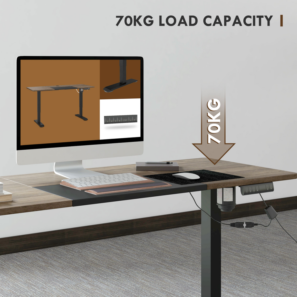 Electric Height Adjustable Standing Desk with Memory Presets – 140cm