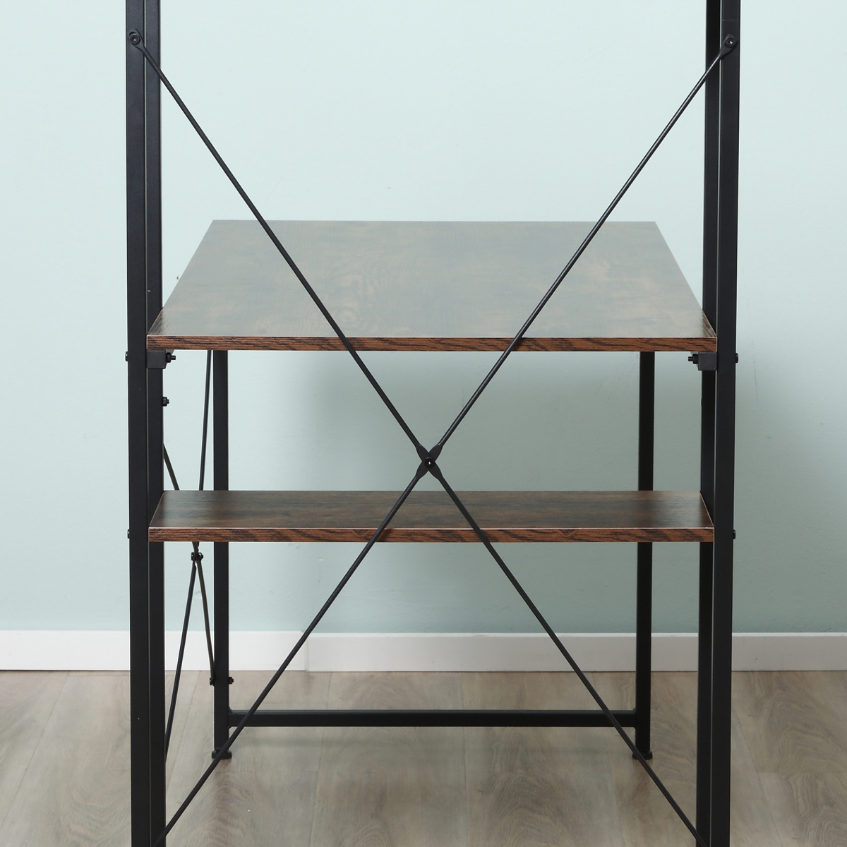 4-Tier Computer Desk with Bookshelf, Study Workstation PC Table for Home Office HTML