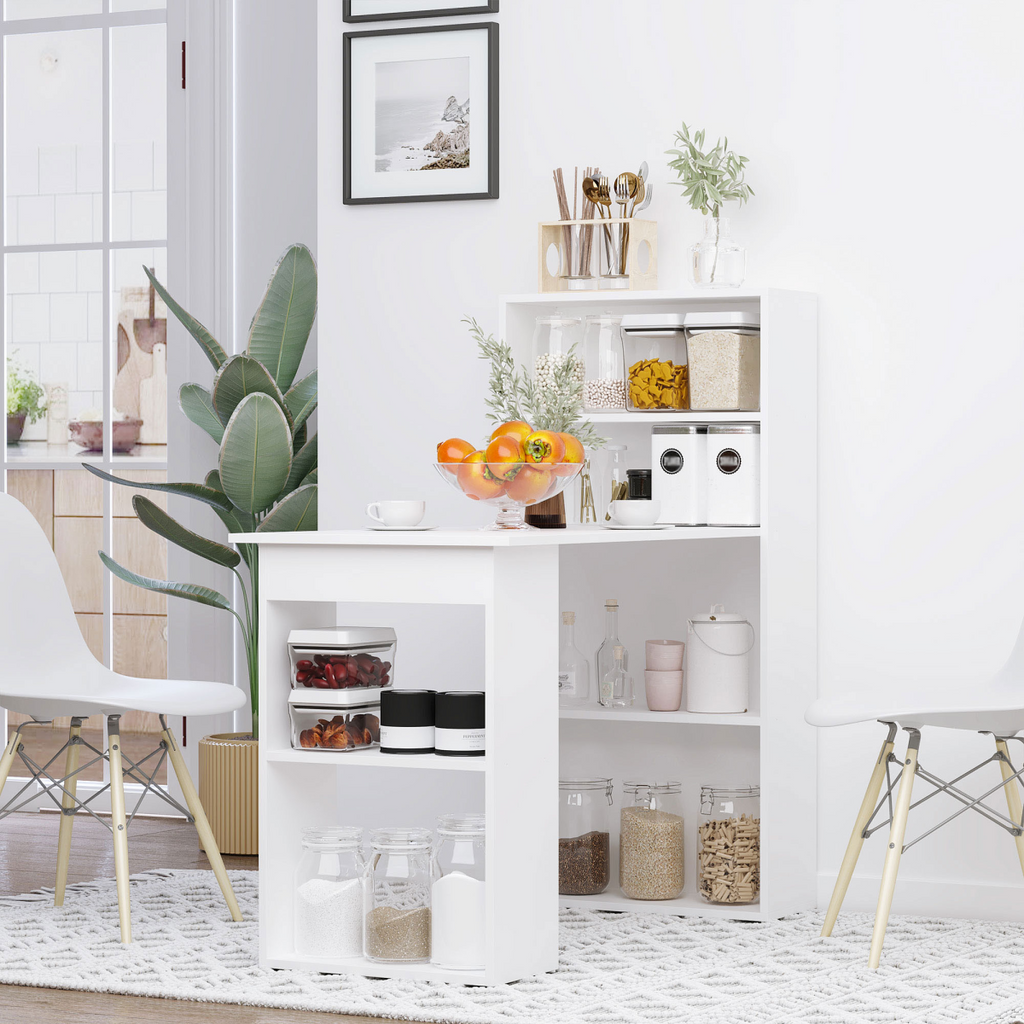 Compact Workstation Desk (White) – 120×55×120 cm