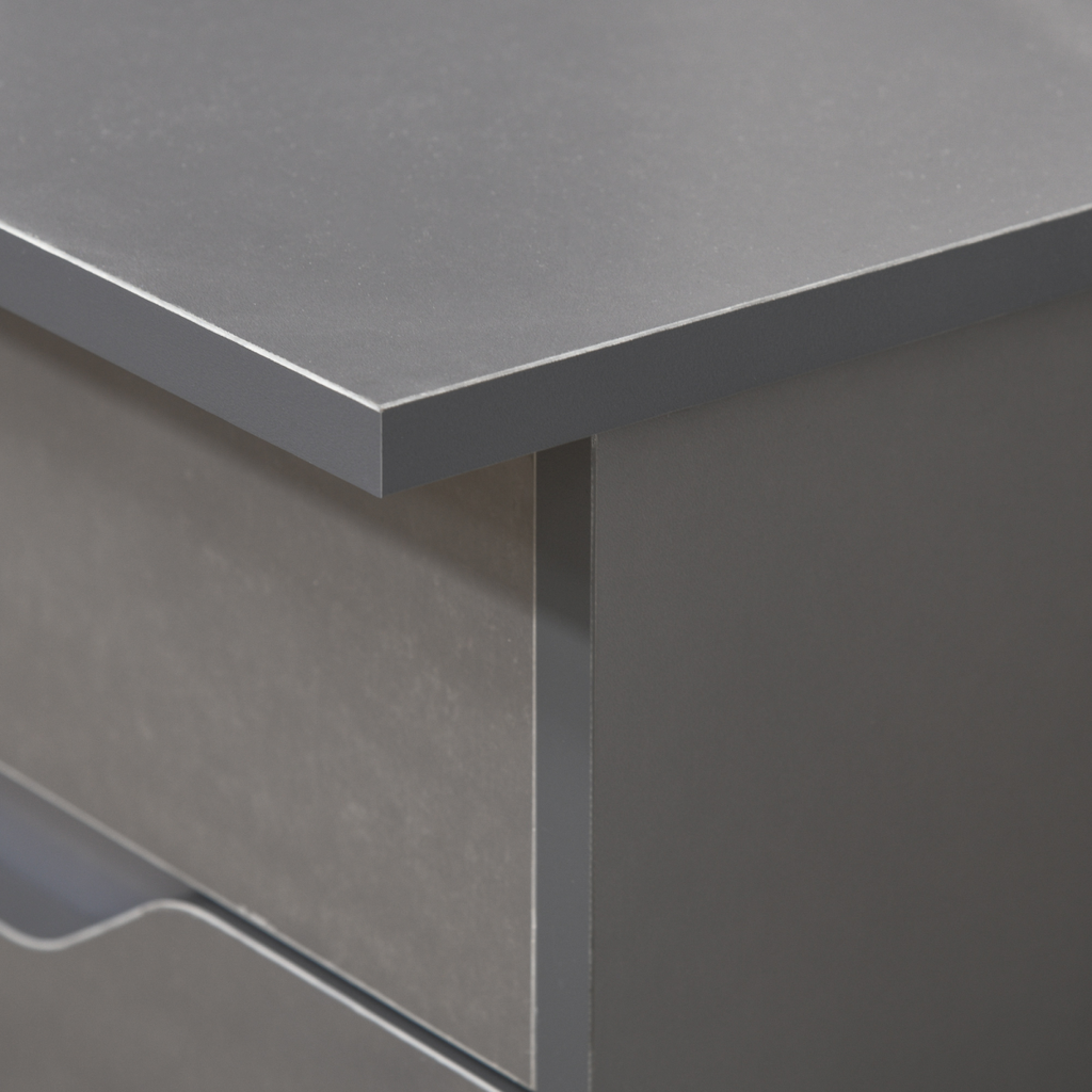 Workstation Desk with Drawers (Grey) – 110×50×76 cm