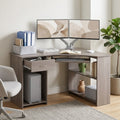 L-Shaped Desk with Keyboard Tray – 120cm