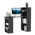 Computer Desk with 6‑Tier Storage Shelves (Black) - 120 cm