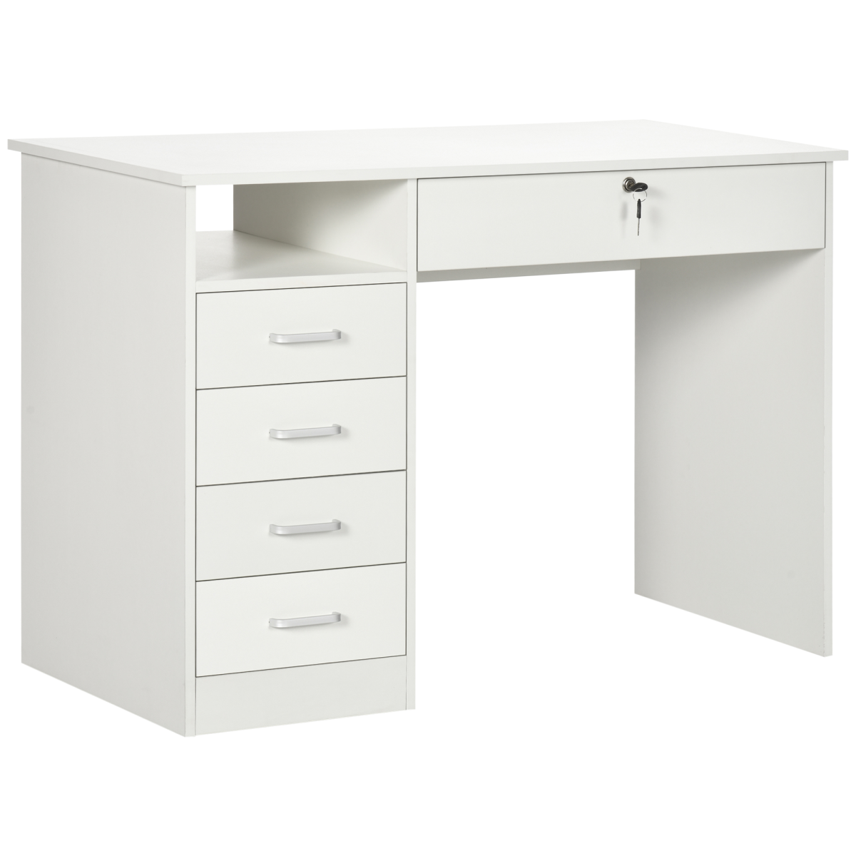 Writing Desk with Five Drawers (White) – 110×50×76 cm