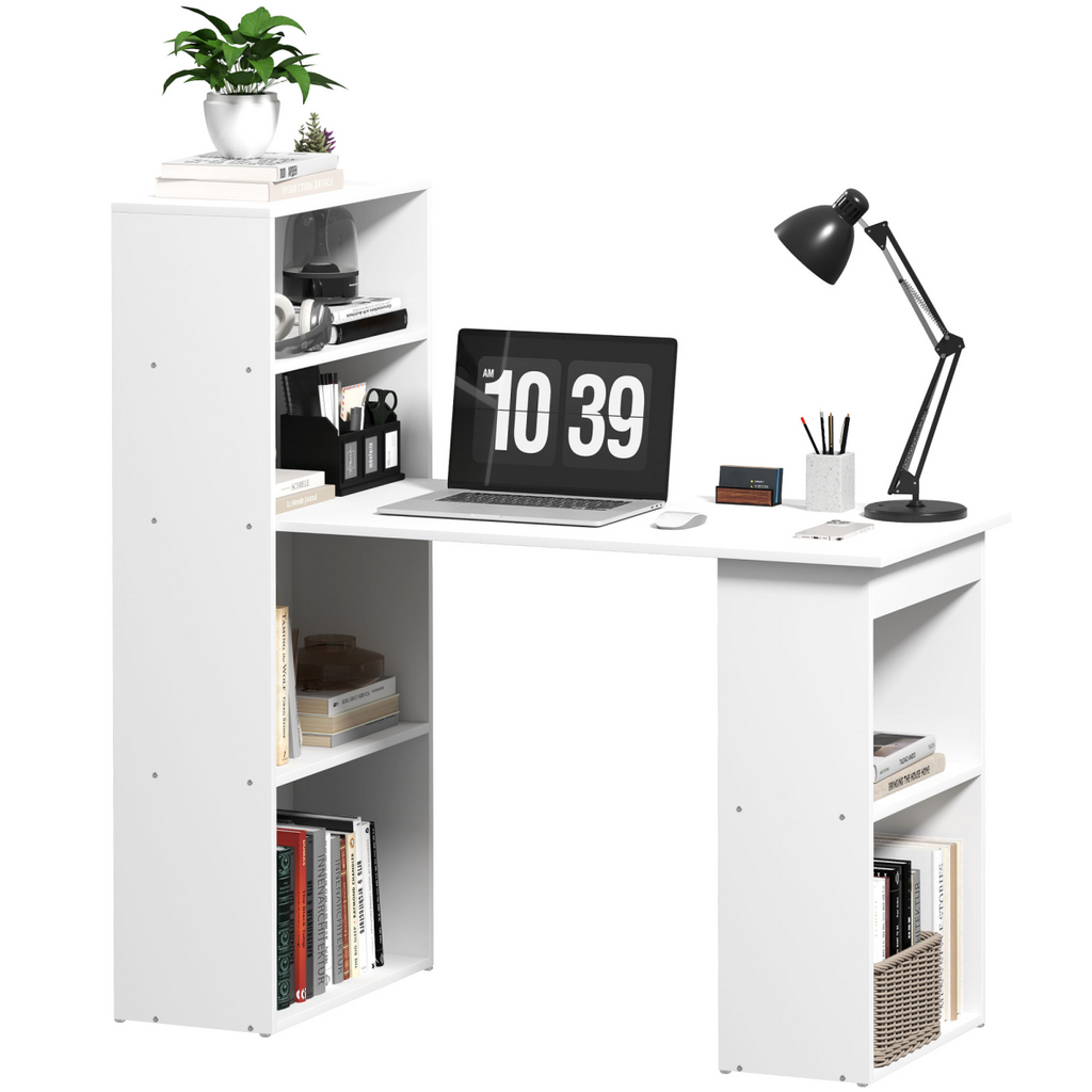 Compact Workstation Desk (White) – 120×55×120 cm