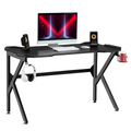 Gaming Desk with K‑Frame, Cup Holder & Headphone Hook (Black) - 120 x 60 cm